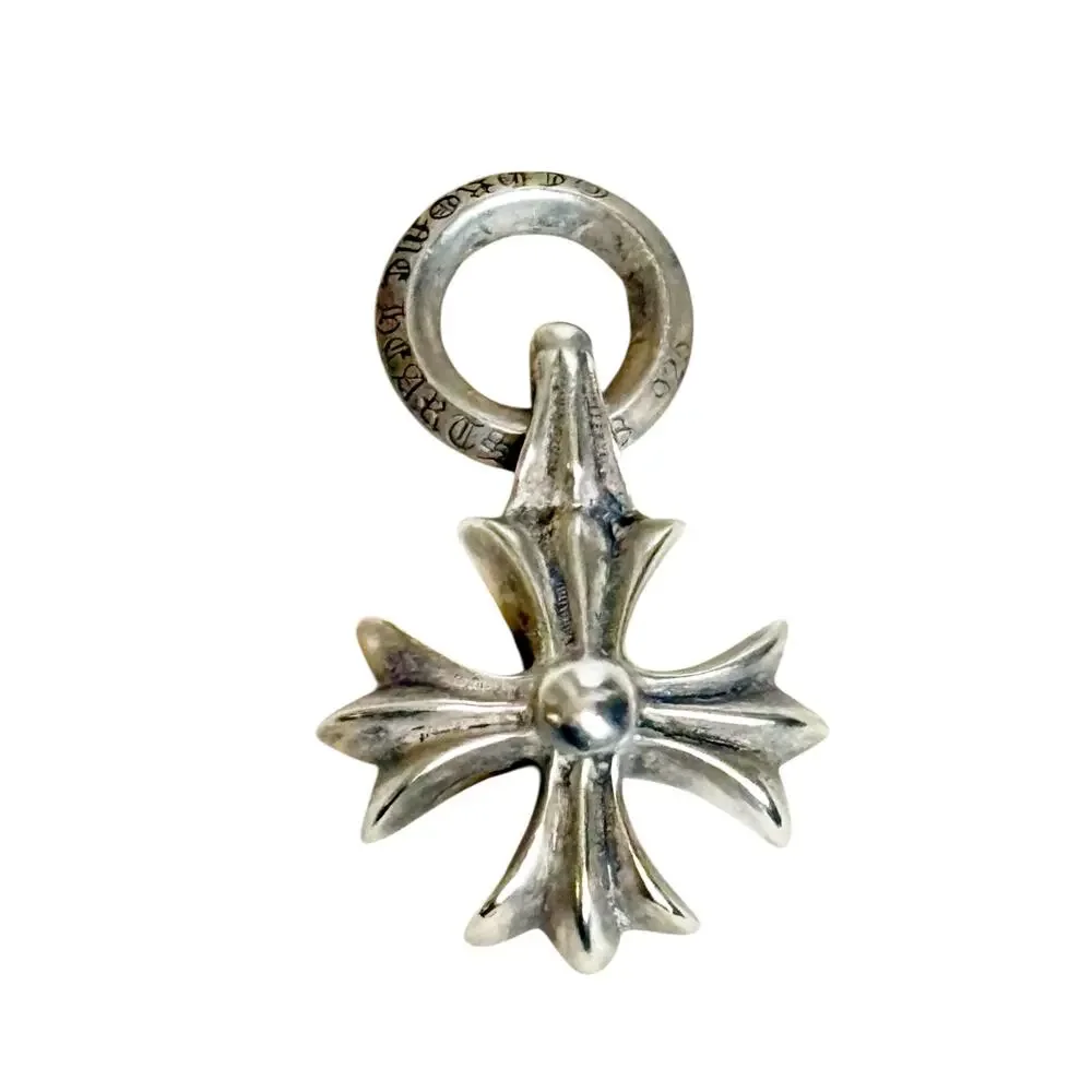 Chrome Hearts Sterling Silver & Diamond Plus Cross Pendant .925
